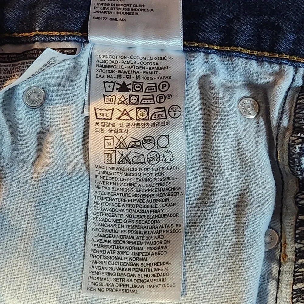 Levis 505 Jeans Mens 38x32 Blue‎ Classic Straight Leg Mid Rise Dark Wash Denim